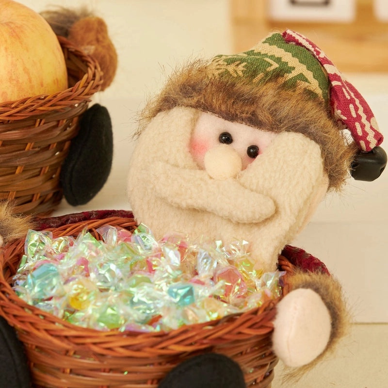 Festive Christmas Doll Candy Basket for Party Decorations|Holiday Party Supplies