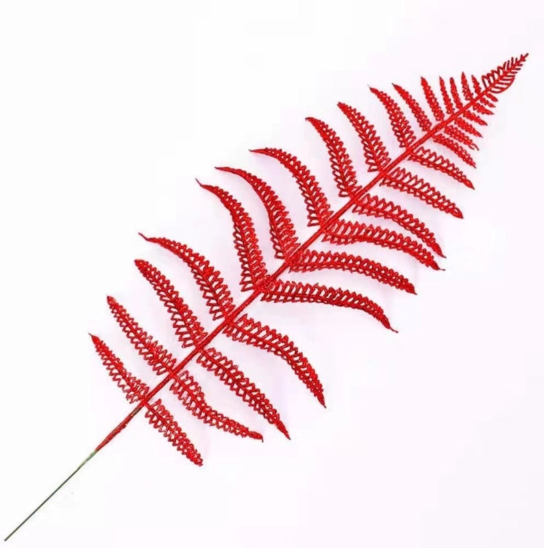 Christmas Tree Plug-in Glitter Persian Leaf Fake Leaf Home Decor Festive Holiday Ornament|Home Decor