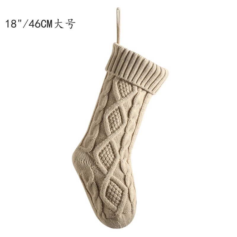 23pcs Knitted Wool Christmas Gift Bags Double-sided Diamond Pattern Large Colorful Candy Bags | Christmas Decorations