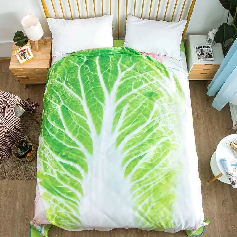 Cozy Green Plant Pattern Nylon Throw Blanket|Home Decor Textiles