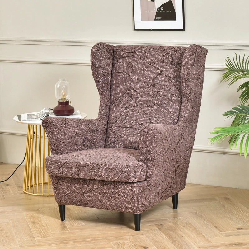 Elastic Four Seasons Tiger Print Wingback Chair and Sofa Cover All-Inclusive American Style|Home Decor & Furniture
