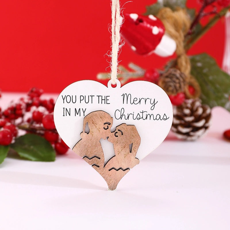 Romantic Heart-Shaped Wood Hanging Ornament for Christmas and Valentine’s Day Home Party Decor|Home Decor Ornaments