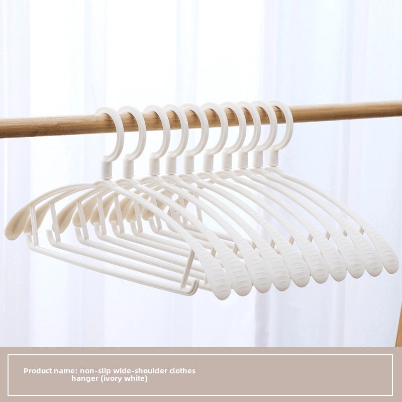 Seamless Wide Shoulder Non-slip Plastic Clothes Hanger for Adults | Home & Living Storage Solutions