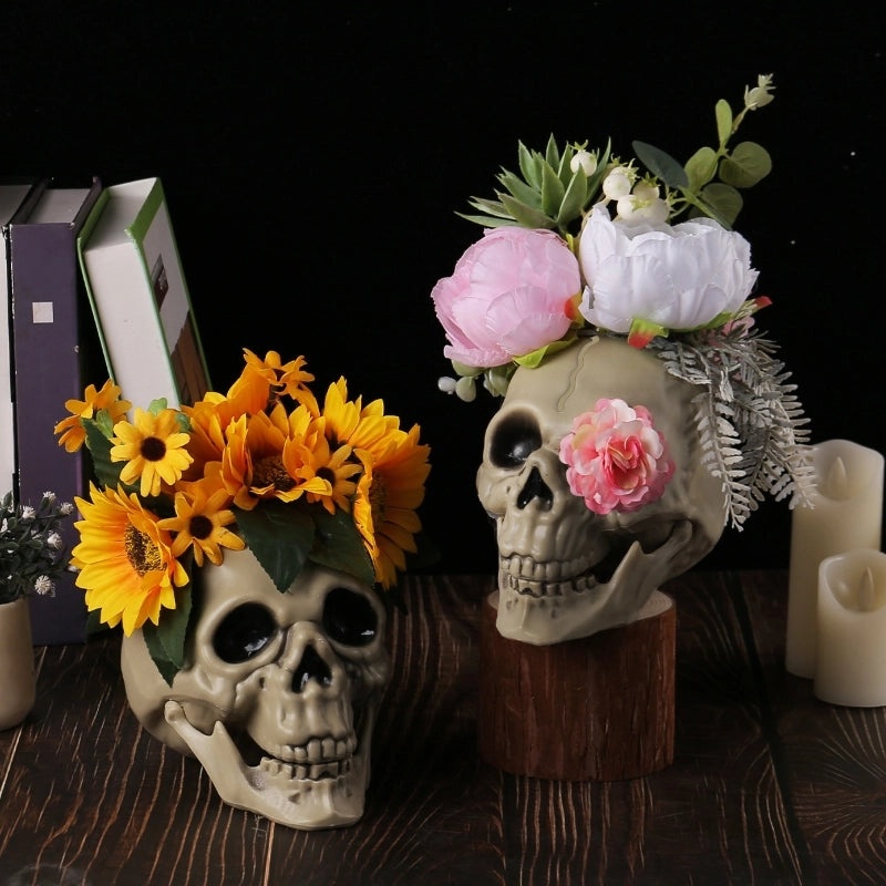 Gothic Halloween Skull Ornaments Minimalist Plastic Polyester Decorations for Party Festival | Halloween Decorations