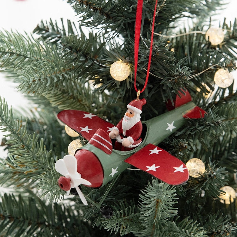 Christmas Nordic Style Santa Snowman Elk Iron Hanging Ornaments Festive Party Decorations|Christmas Ornaments & Decorations