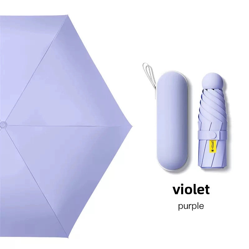 60% Foldable Sun Umbrella Women’s UV Protection Compact Portable Sunscreen Rainproof Dual-Use Mini Card Pocket|Umbrellas & Sun Protection