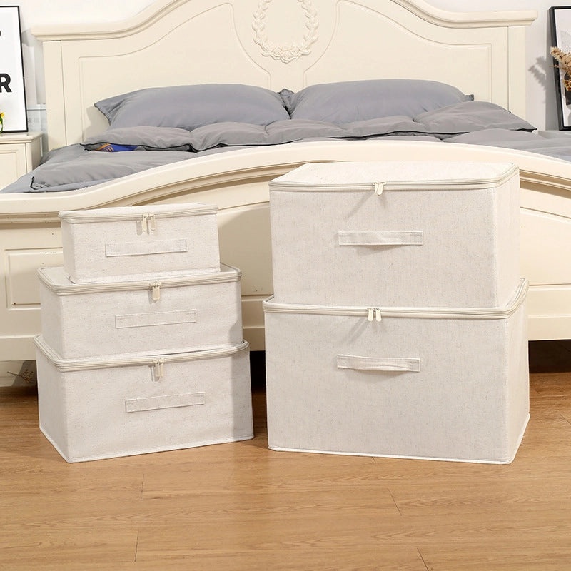 Tianshan Soft Cotton Linen Storage Box Foldable Wardrobe Organizer Clothes Finishing Box|Home Storage & Organization