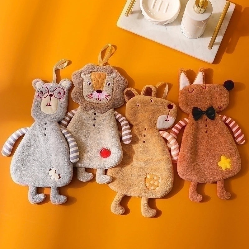 Adorable Animal Coral Fleece Towels - Dog, Bear, Fox Designs | Home & Living - Bath Accessories