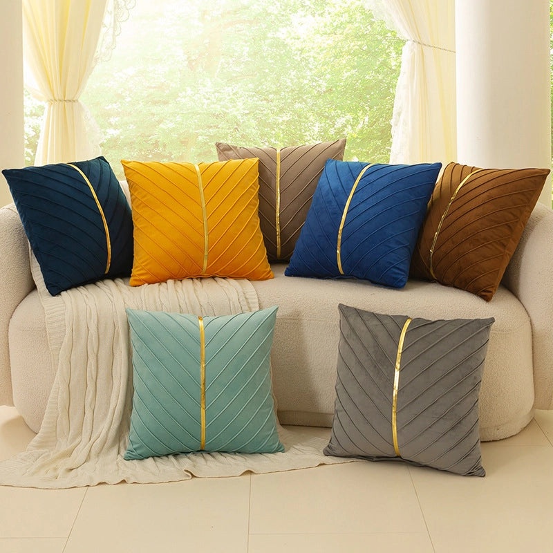 Flannel Pillowcase for Home Sofa Solid Color Stitching Cushion Cover|Home Decor Pillows