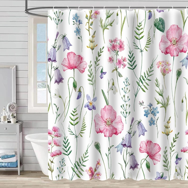 Waterproof Tropical Jungle Leaf Shower Curtain with Hooks 3D Printed Polyester for Bathroom|Shower Curtains & Accessories