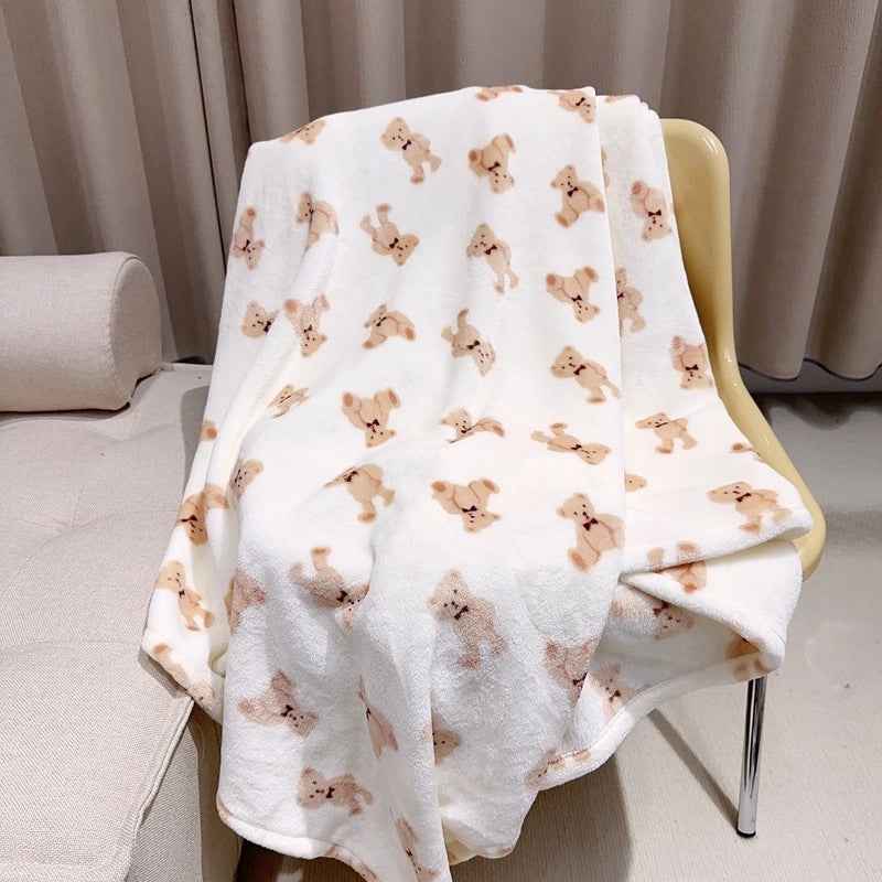 Cozy Cartoon Crayon Plush Flannel Blanket for Autumn Winter | Home & Living Bedding