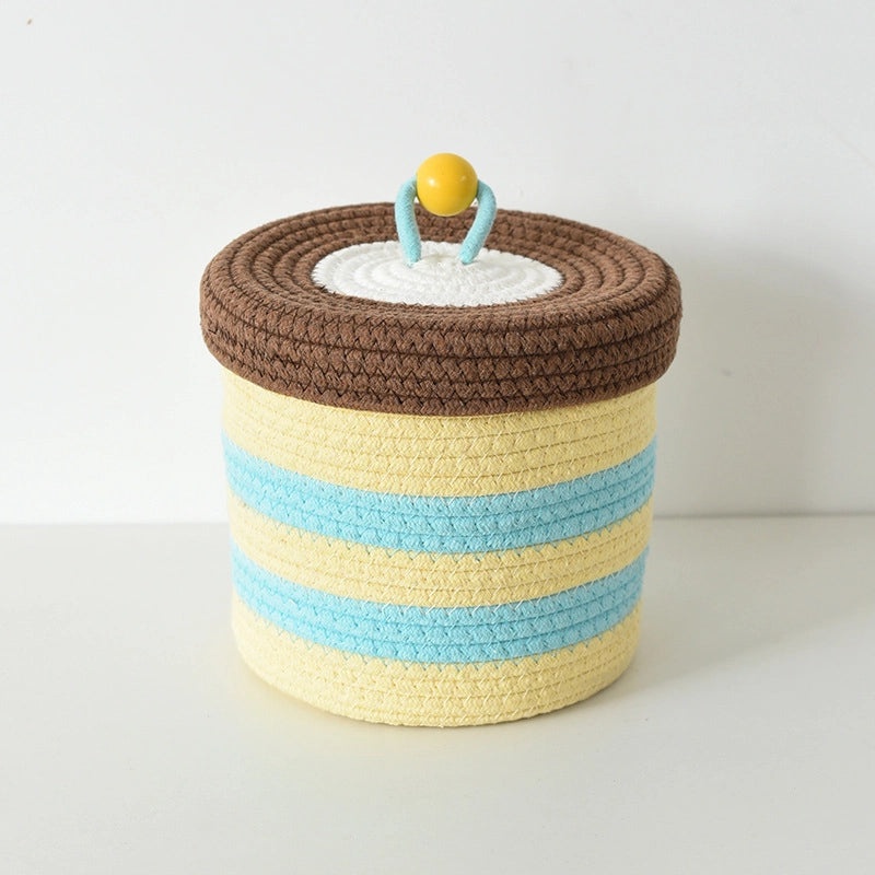 Colorful Cotton Thread Storage Basket with Cute Pattern | Home Organization