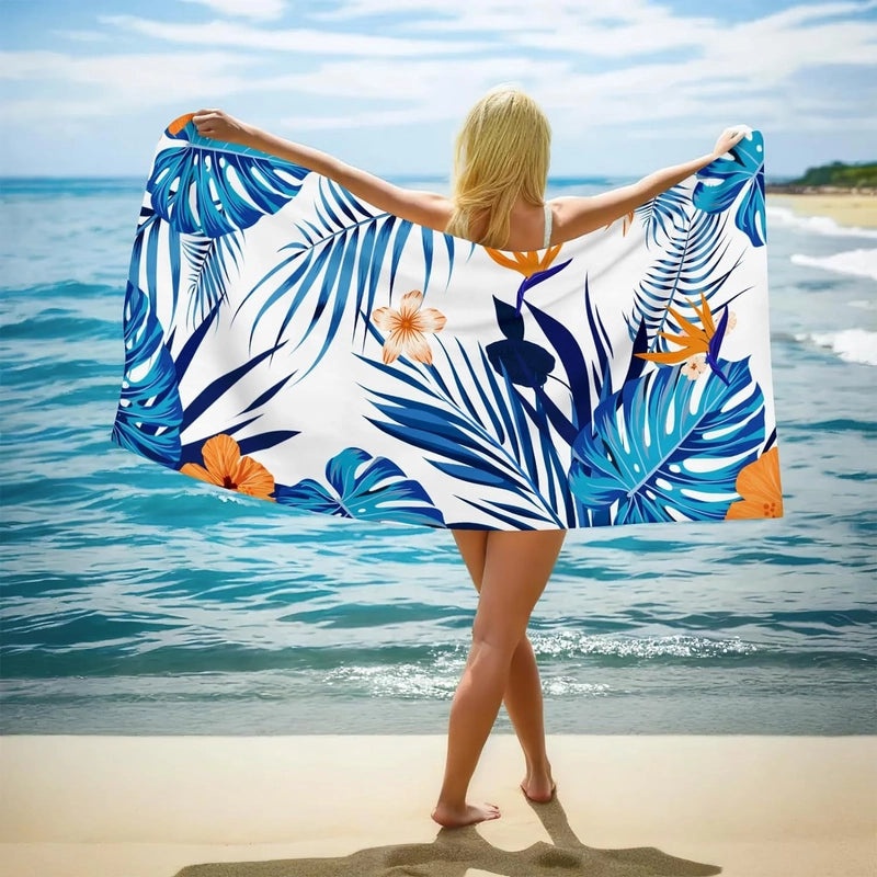 Elegant Floral Butterfly Beach Towel with Superfine Fiber for Casual Bathing|Beach Towels and Accessories