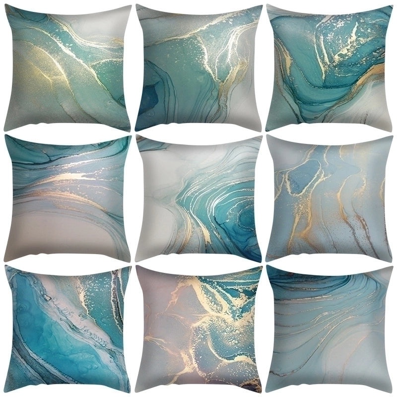 Stylish Marble Pattern Peach Skin Pillow Covers|Home Decor & Bedding