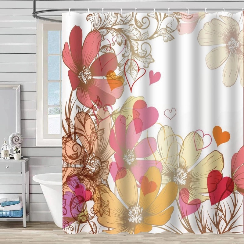 Waterproof Tropical Jungle Leaf Shower Curtain with Hooks 3D Printed Polyester for Bathroom|Shower Curtains & Accessories