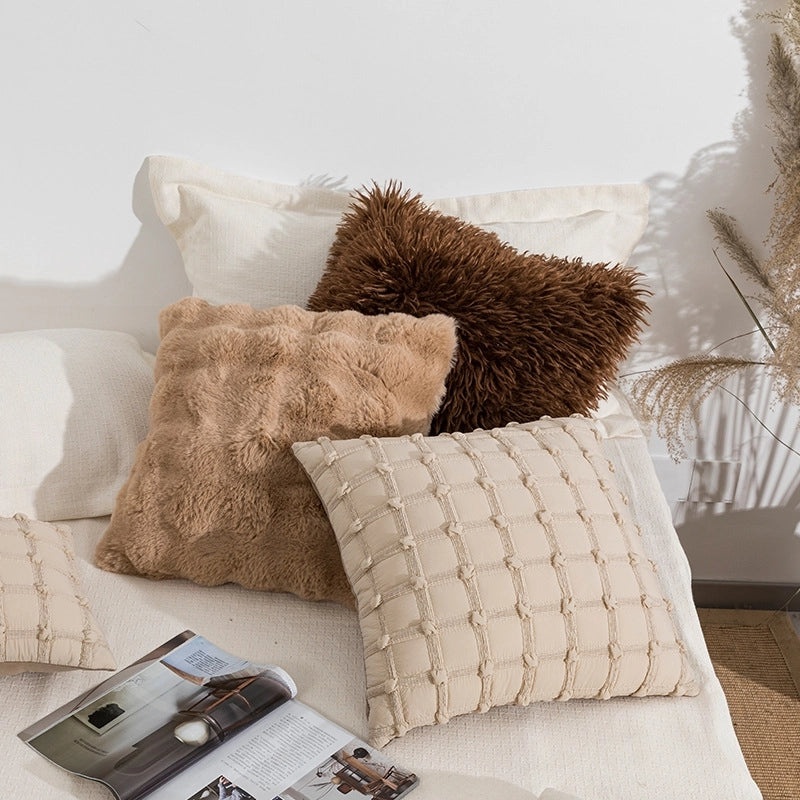 Solid Color Polyester Pillow Covers for Home Decor|Home Textiles & Bedding