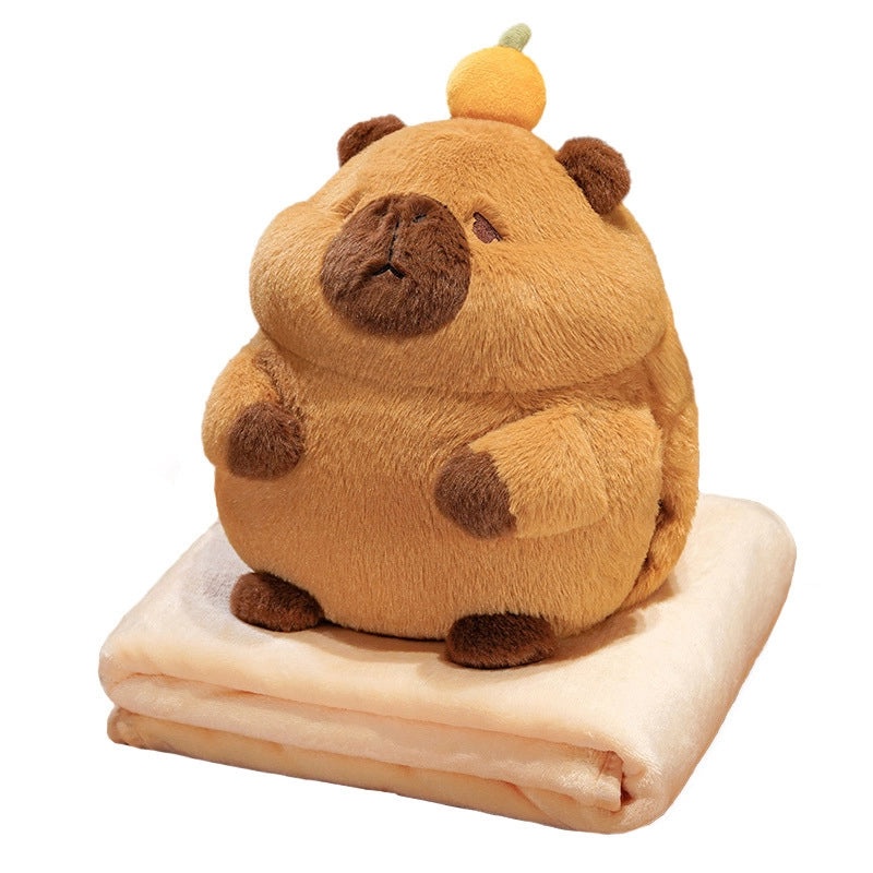 Adorable Capybara Plush Blanket Pillow for Office and Student Use | Home & Living