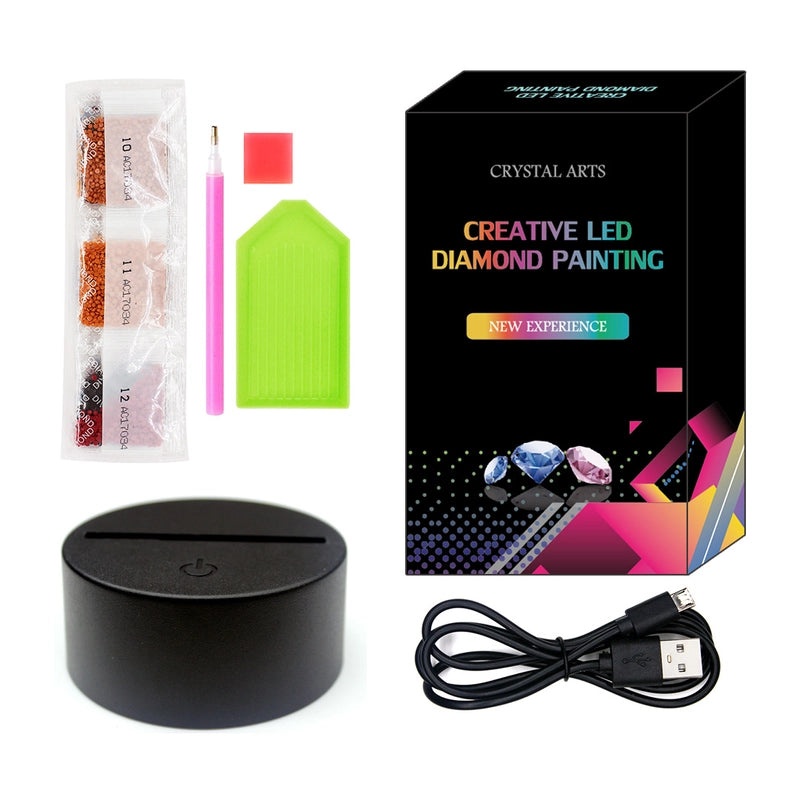 DIY Diamond Painting LED Light Plate USB Powered Night Lamp Customizable Variable Brightness|Home Decor & Lighting