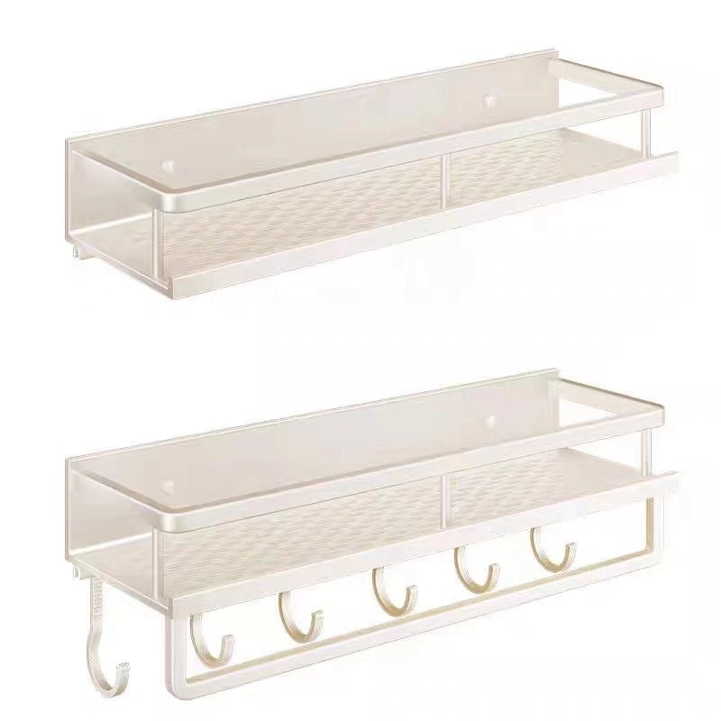 Cream Style Punch-Free Toilet Storage Rack White Wall-Mounted Bathroom Shelf|Bathroom Storage Organizers