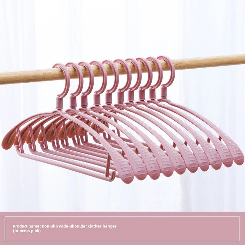 Seamless Wide Shoulder Non-slip Plastic Clothes Hanger for Adults | Home & Living Storage Solutions