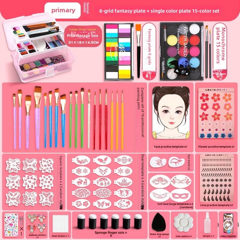 12-Color Face Paint Set for Kids Water-Soluble Safe Halloween Body Makeup|Children's Face Paint & Body Art