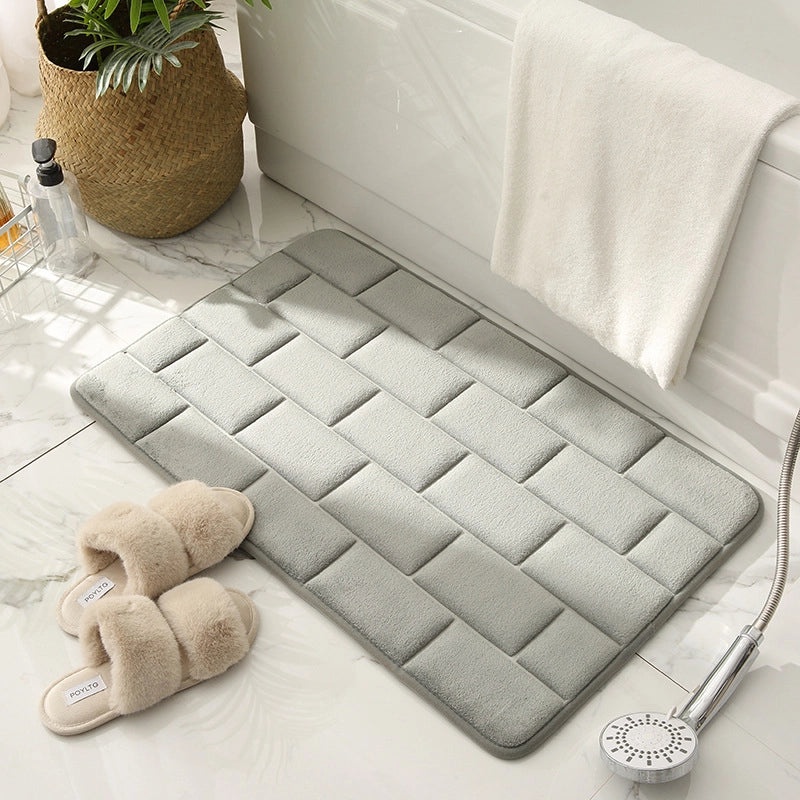 Quick-Dry Memory Sponge Bath Mat Non-Slip Water Absorbent Floor Rug for Bedroom Kitchen Bathroom|Home Decor & Flooring