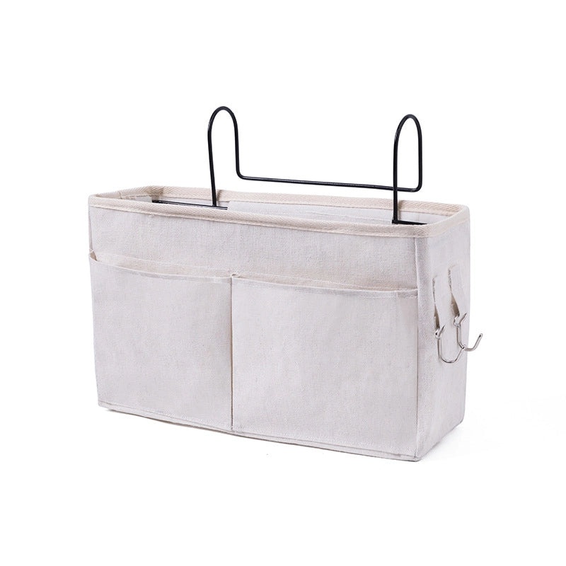 Cotton Linen Bedside Storage Bag for Books and Sundries | Home Organization