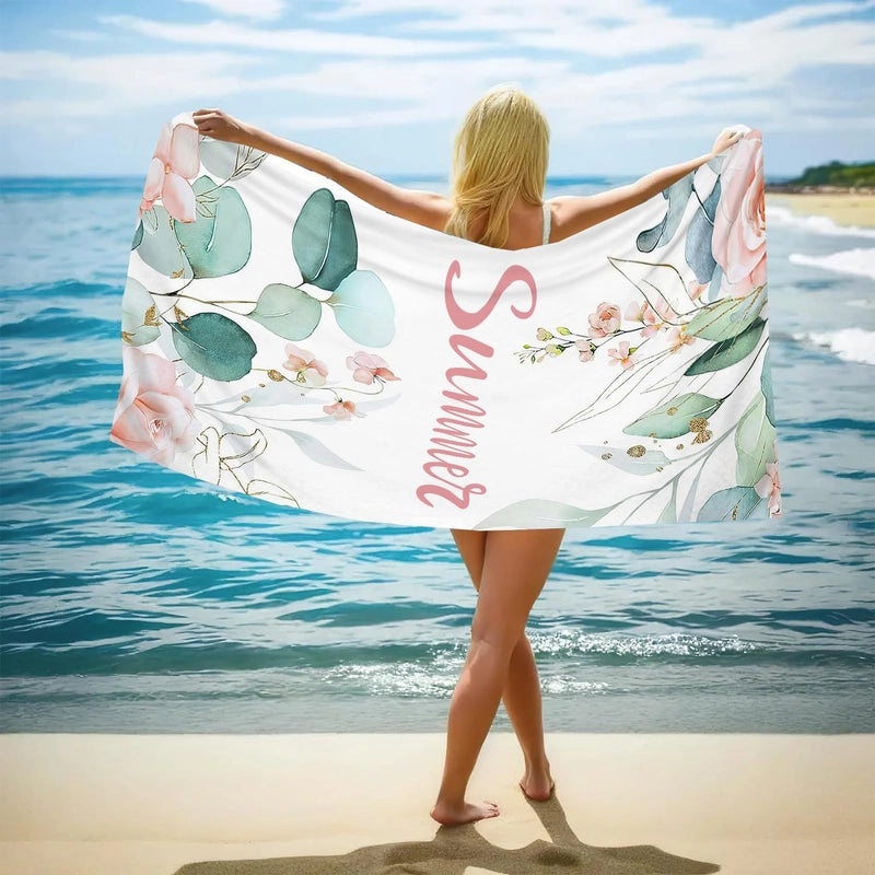 Elegant Floral Butterfly Beach Towel with Superfine Fiber for Casual Bathing|Beach Towels and Accessories