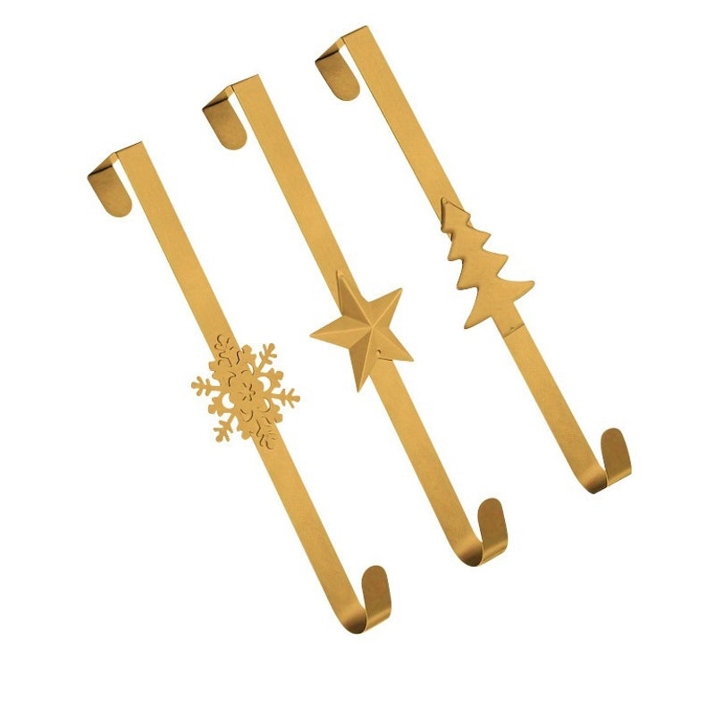 Minimalist Christmas Tree Star and Snowflake Iron Hooks for Hanging Ornaments|Home Decor Accessories
