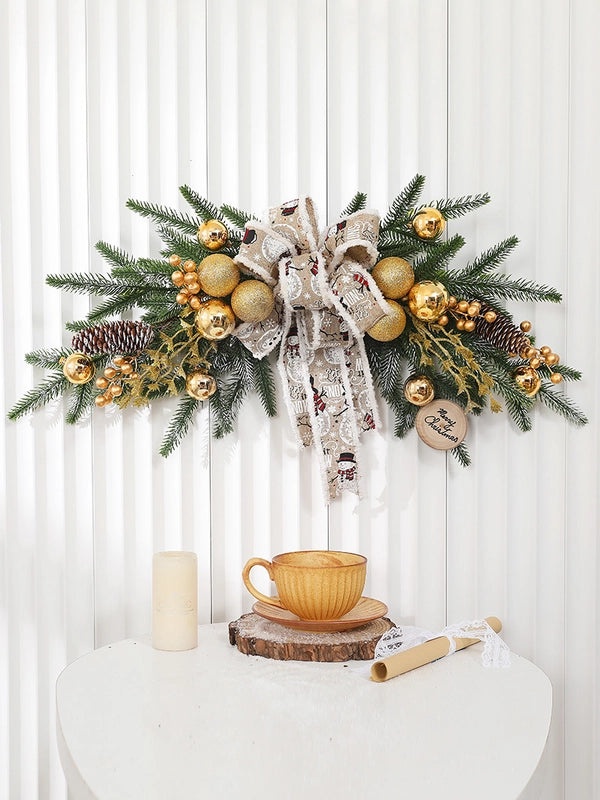 2022 New Christmas Golden Rattan Garland Door and Wall Hanging Decoration Fast Delivery|Home Decor & Holiday Decorations