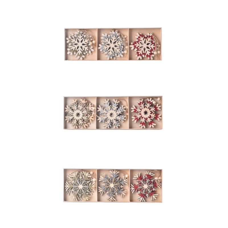 Festive Snowflake Wooden Hanging Ornaments for Christmas Party Decor|Christmas Decorations