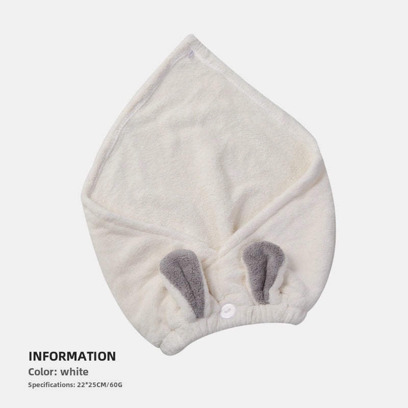 Coral Velvet Bamboo Charcoal Antibacterial Double-layer Hair Drying Towel Cap for Women | Hair Care Accessories