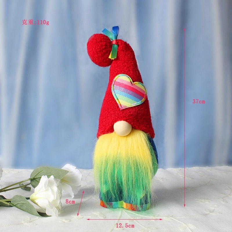 Hong Kong Rainbow Dwarf Plush Doll with Tall Hat Faceless Festival Decoration|Home Decor & Festive Accessories