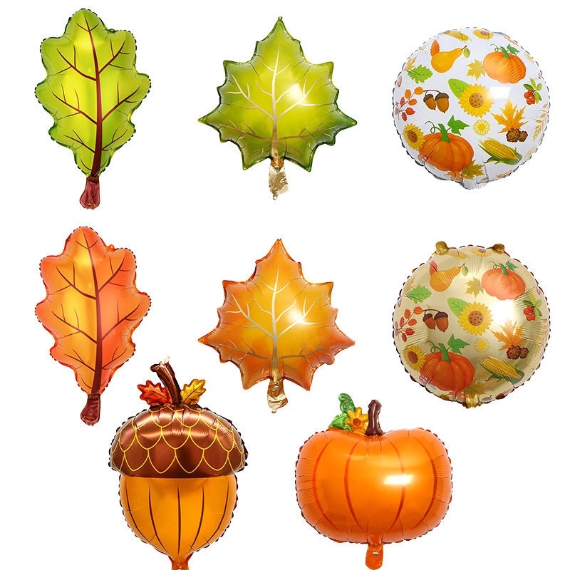 Minimalist Classic Pumpkin Aluminum Film Christmas Balloons | Holiday Party Decorations