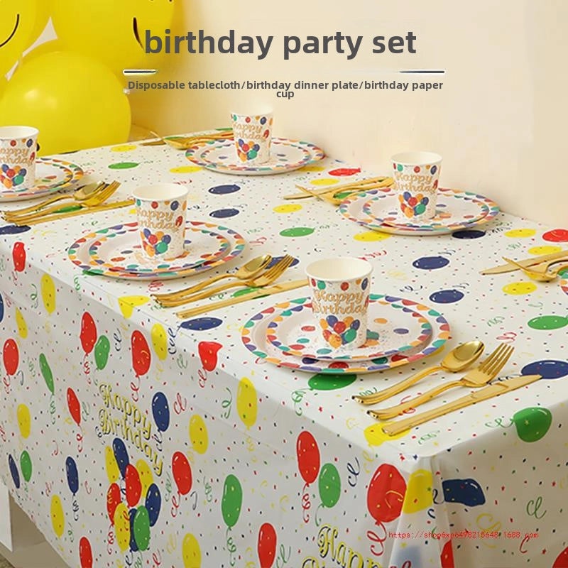 Kids Birthday Disposable Rectangular Tablecloth for Party Classroom Decoration|Party Supplies