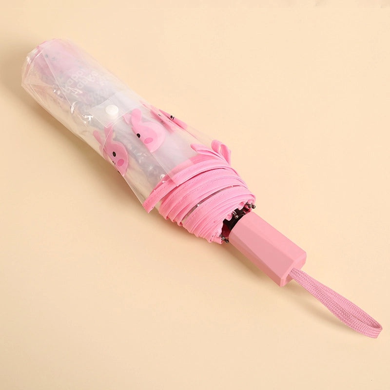 Cute Transparent Cartoon Umbrella Thickened Clear Student Rain Gear for Outdoor Photoshoot | Umbrellas & Rain Gear
