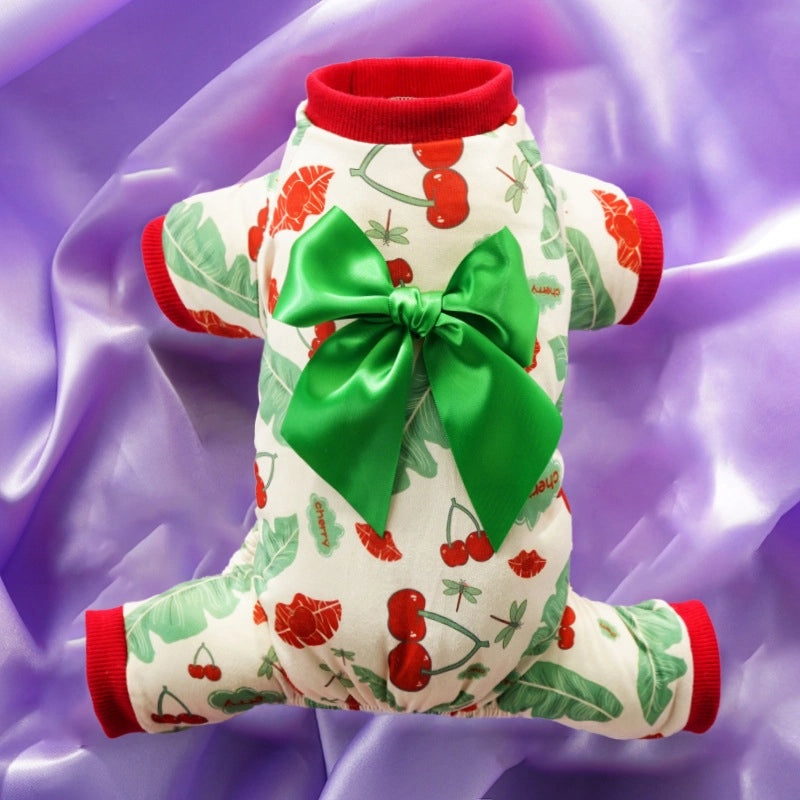 Valentine's Day Cherry Strawberry Pet Outfit Casual Polyester Apparel|Pet Clothing & Accessories