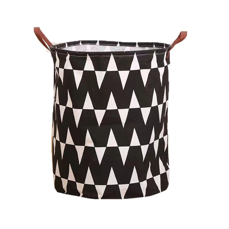 Triangle Pattern Letter Printed Plaid Fabric Storage Basket|Home Storage & Organization