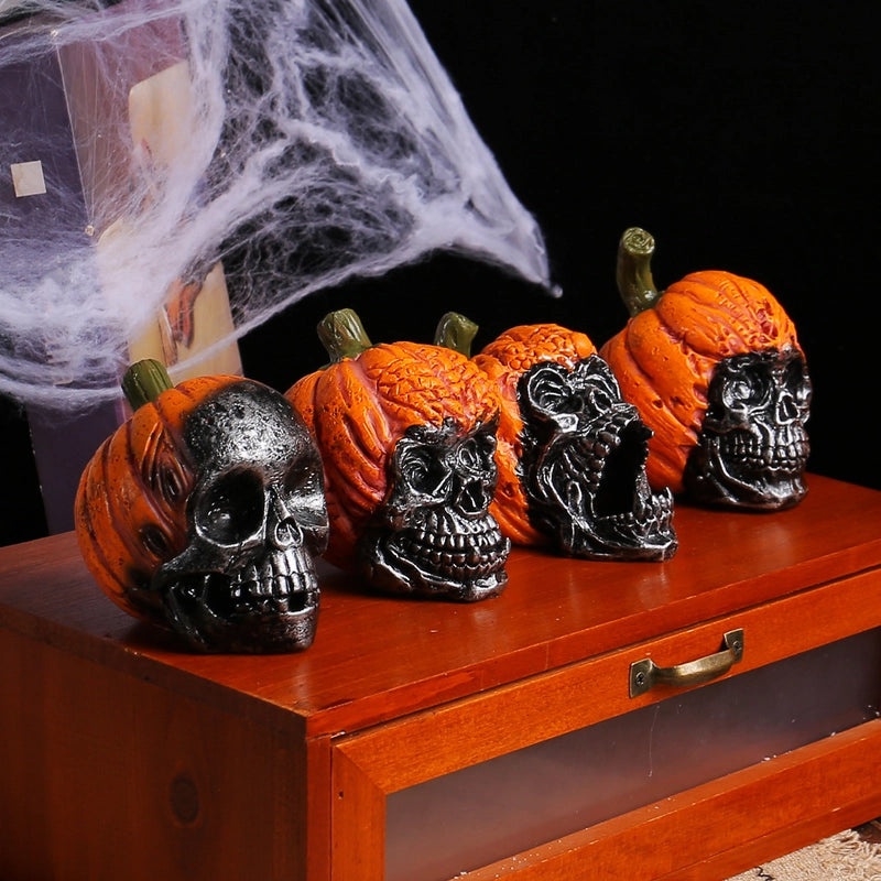 Halloween Resin Pumpkin Skull Ornaments for Hip-Hop Party Decor|Home Decor