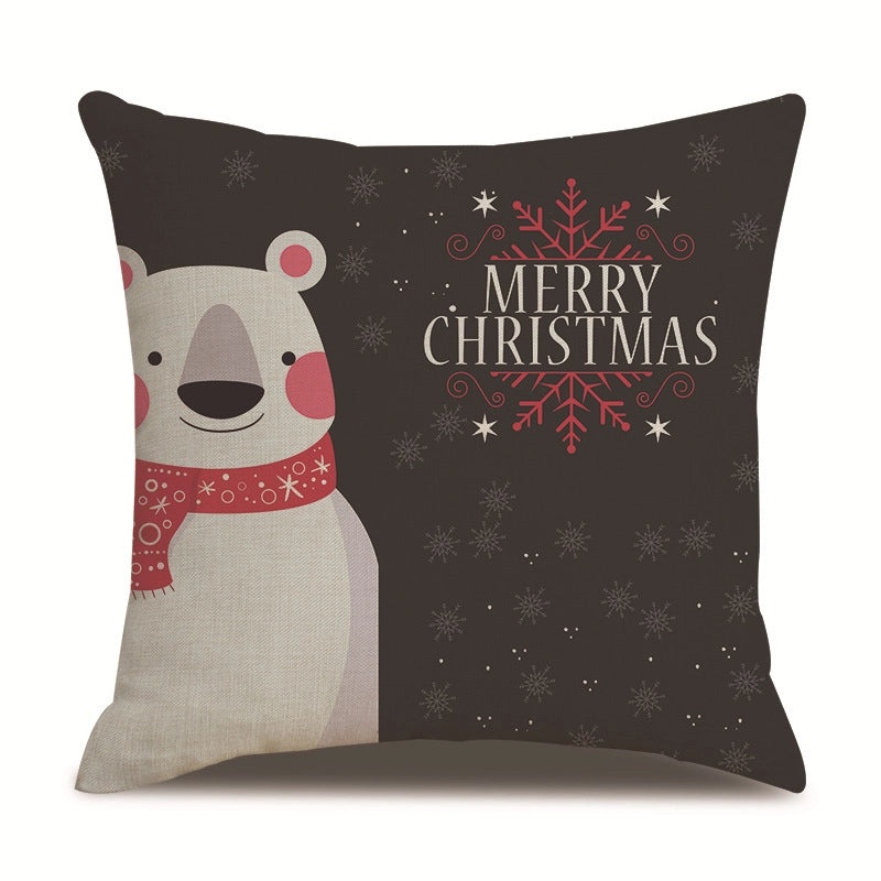 Minimalist Christmas Tree and Snowman Linen Pillow Covers | Home Decor & Sofa Accessories