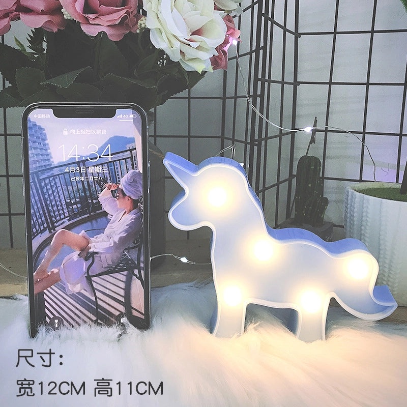 Mini LED Cactus & Flamingo Night Light Korean Style Christmas Letter Decoration Desktop Lamp|Home Decor Lighting