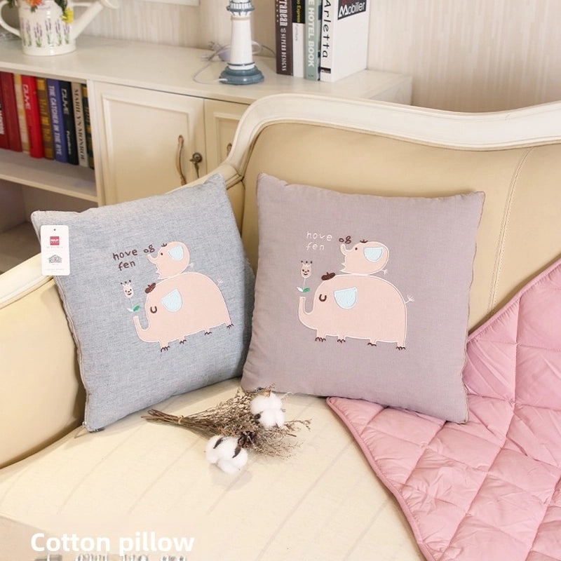 Cartoon House Pillow Quilt Multifunctional Dual-use Blanket and Pillow Two-in-One Soft Cozy Bedding|Home Textiles & Bedding