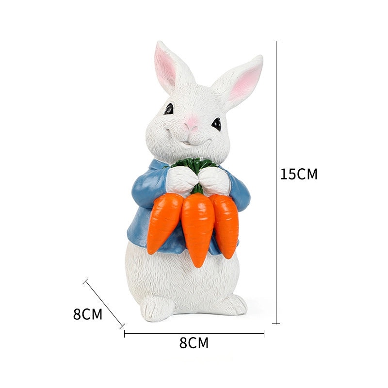 Easter Bunny Resin Figurine Cartoon Style Spring Holiday Table Decor 1 Piece|Home Decor