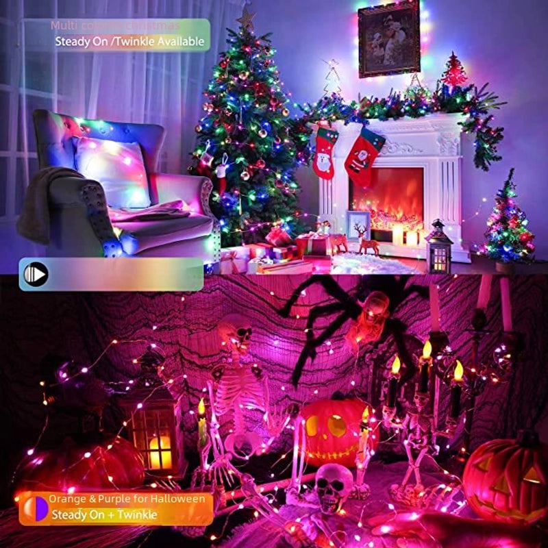 Tuya Smart LED String Lights with Leather Wire, Wifi Control, Magic Color Changing for Christmas Party Decorations|Home & Garden Lighting