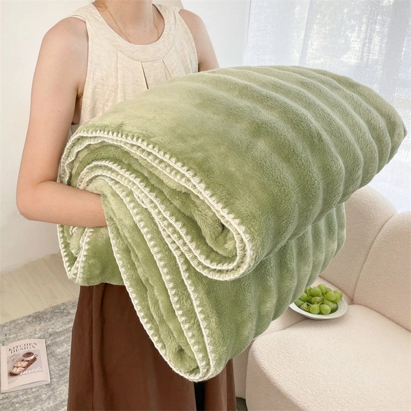 Cozy Solid Color Polyester Throw Blanket for Couch and Sofa Decor | Home Textiles & Accessories