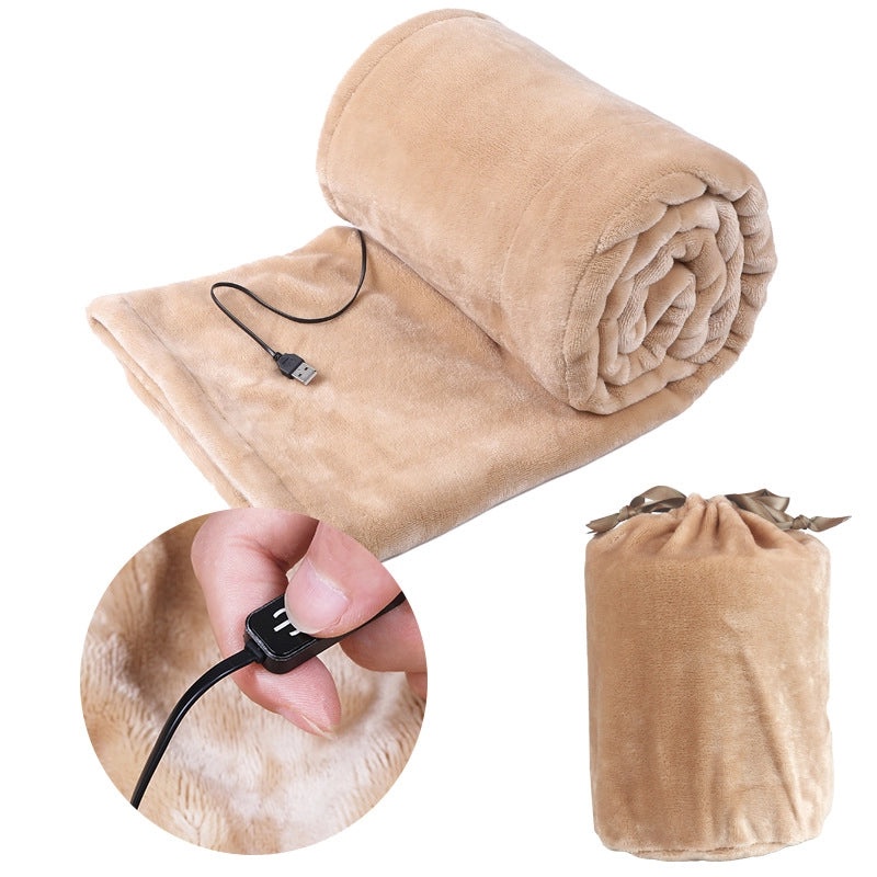 USB Electric Heated Blanket Portable Charging 5V Warm Shawl for Car Dormitory Outdoor Use|Heated Blankets & Shawls