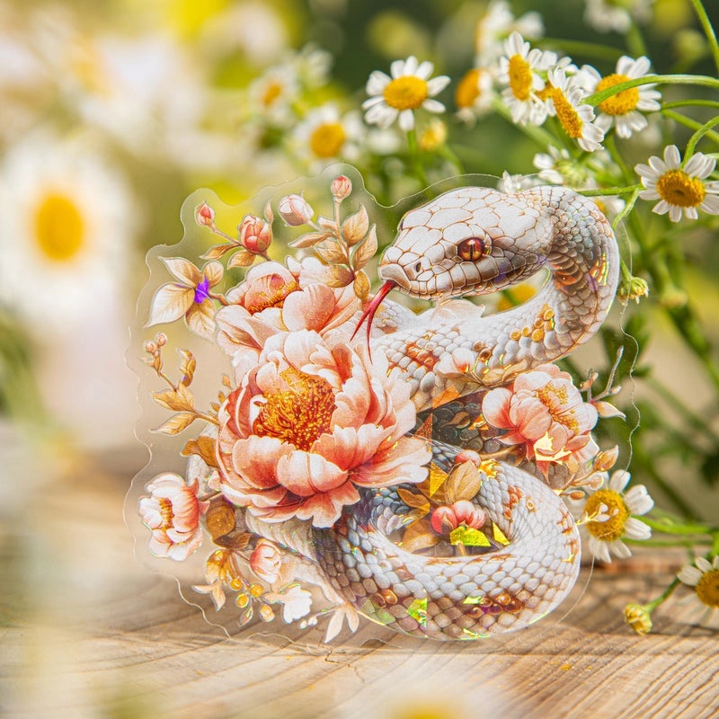 Floral Snake Pattern Vintage Style PET Stickers Set|Home & Garden Accessories