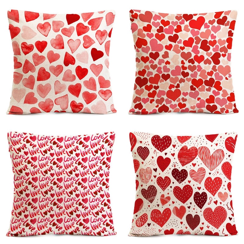 Elegant Heart-Shaped Polyester Pillow Covers for Valentine's Day | Home Decor & Sofa Accessories