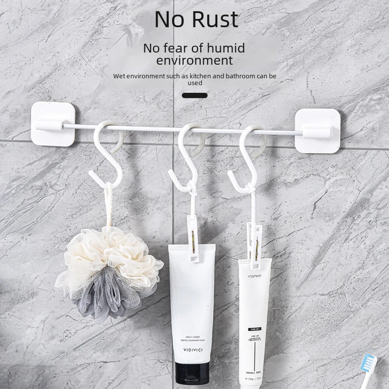 Japanese S-shaped Soft Head Hook for Kitchen Bathroom Wardrobe Door Hanging Anti-drop Crossbar Key Holder|Home Storage & Organization