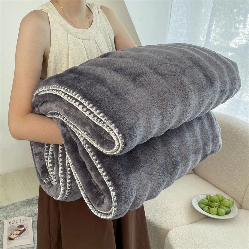 Cozy Solid Color Polyester Throw Blanket for Couch and Sofa Decor | Home Textiles & Accessories
